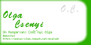 olga csenyi business card